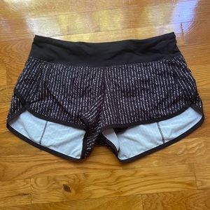 Lululemon, shorts, size 4, black with white writing, gently used